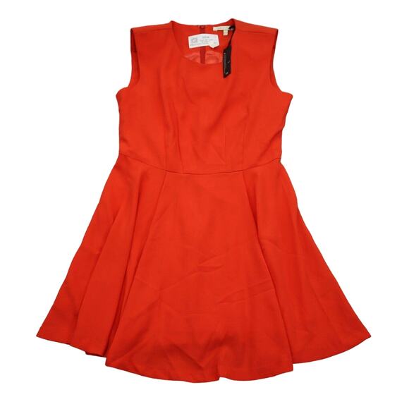 Sweet Rain Dress Womens M Red Sleeveless Round Neck Knee Length Fit Flare Zip - Picture 1 of 16